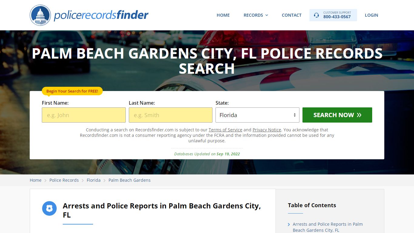PALM BEACH GARDENS CITY, FL POLICE RECORDS SEARCH - RecordsFinder